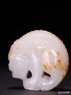 晚清 和田玉籽料瑞兽雕件「旧藏」宽4.8cm厚1.68cm重67.9g